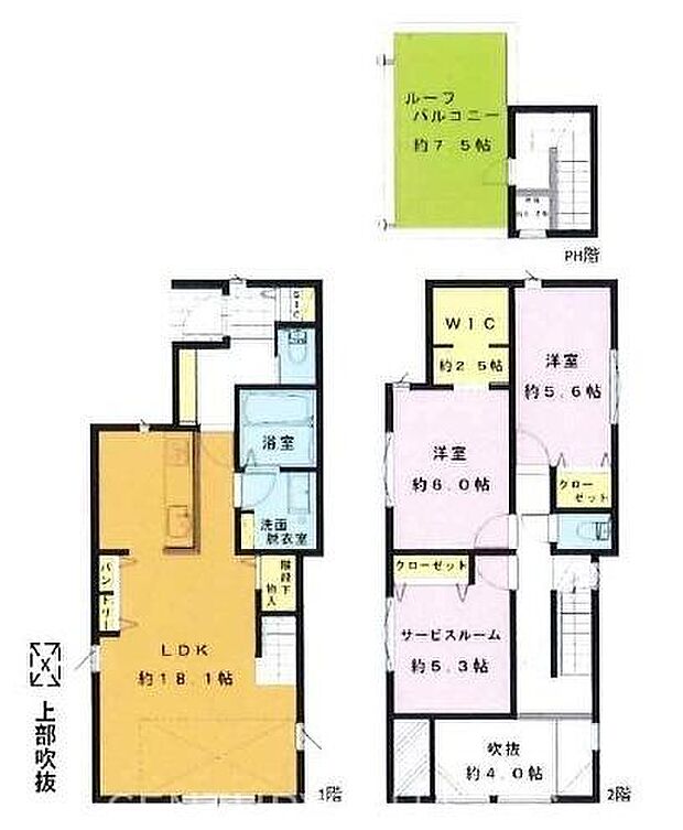 Ｃ棟【長期優良住宅仕様】土地面積：97.01平米建物面積：95.32平米