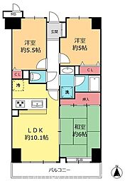 ダイアパレス海老名 3LDKの間取図画像