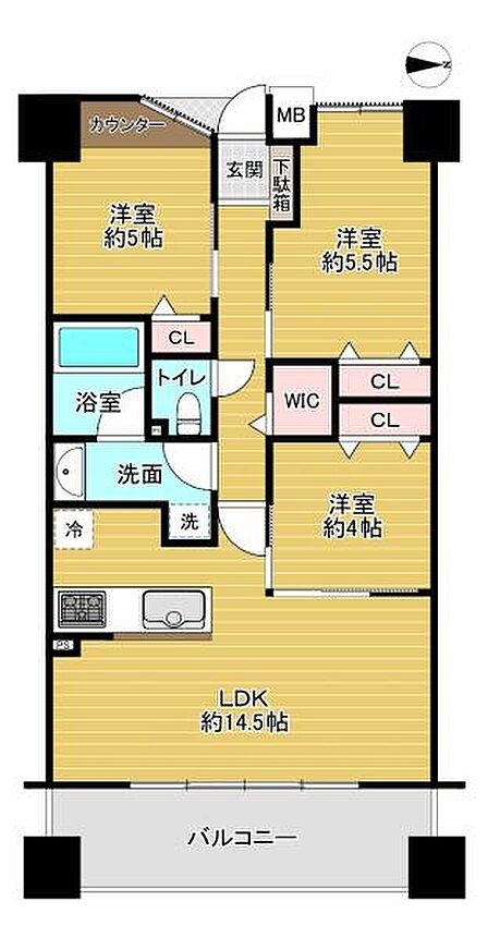 3LDK 間取り
