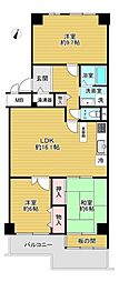 京橋グリーンハイツ1号棟 3LDKの間取図画像