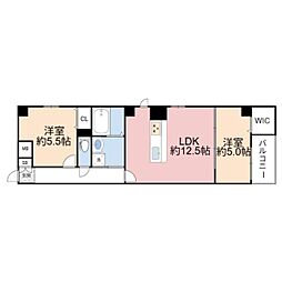 Refino 6階2LDKの間取り