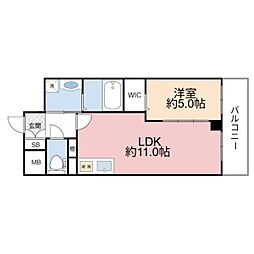 VITA荒本 11階1LDKの間取り