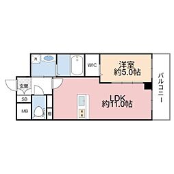 VITA荒本 10階1LDKの間取り