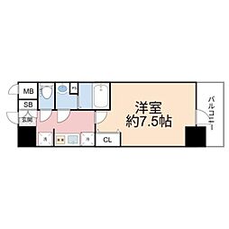 ソルテラスOSAKAJO　EST 8階1Kの間取り