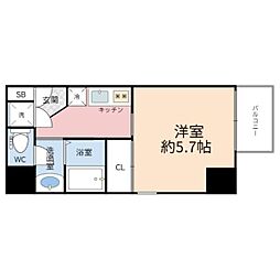 I-DIL中之島イースト 1Kの間取図画像