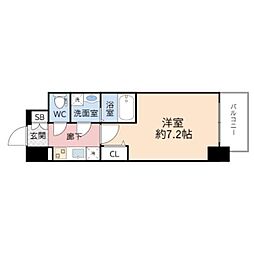 エスリード京橋グランテラス 1Kの間取図画像