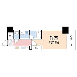 アーバネックス京橋プライマリーワン 1Kの間取図画像