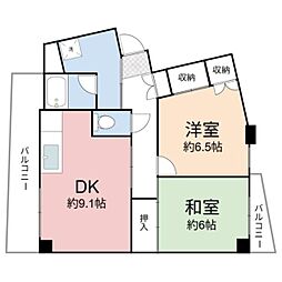 モスキート・ハウス・タグチ 2LDKの間取図画像