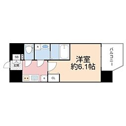 エスリードレジデンス大阪桜ノ宮 1Kの間取図画像