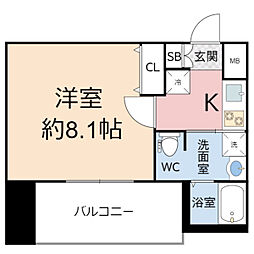 プレサンス大阪城公園ファーストシート 1Kの間取図画像