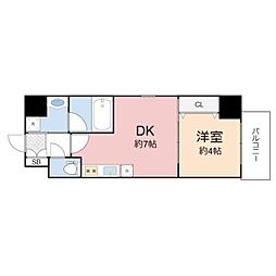 アーバネックス京橋プライマリーワン 1DKの間取図画像