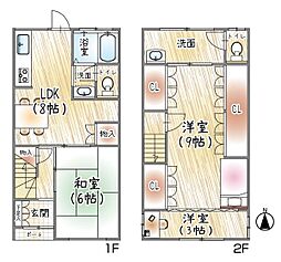 JR東西線 海老江駅 徒歩6分 2LDKの間取り