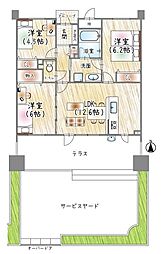 プレステ15番館鶴見緑地　1階専用庭付き住戸 3LDKの間取り