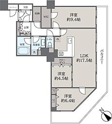 キングスクエアザ・タワーランドレックス 3LDKの間取図画像