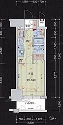 プレサンス名古屋STATIONビーフレックス 1Kの間取図画像
