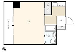 メゾン・ド・アヴァル ワンルームの間取図画像