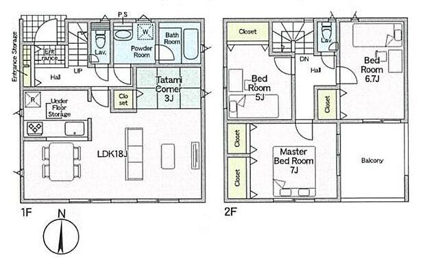 ■広々したLDK18帖・3LDKの間取り!大容量の収納など、ご家族のお住まいにピッタリです!