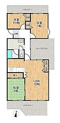 馬見第1住宅16号棟 3LDKの間取図画像