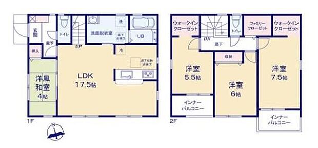■広々したLDK約17.5帖・4LDKの間取り!大容量の収納など、ご家族のお住まいにピッタリです!
