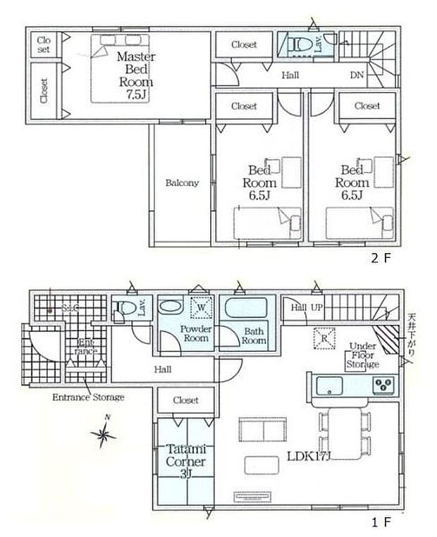■広々したリビング17帖・3LDK+タタミコーナーの間取り!大容量の収納など、ご家族のお住まいにピッタリです!