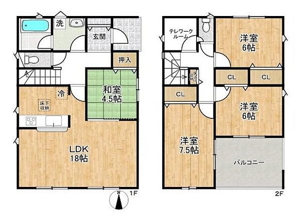 ■広々したリビング18帖・4LDKの間取り!大容量の収納など、ご家族のお住まいにピッタリです!