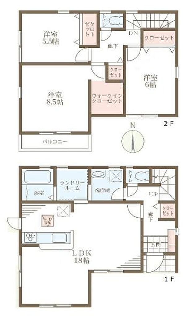 ■広々したLDK18帖・3LDK+WICの間取り!大容量の収納など、ご家族のお住まいにピッタリです!