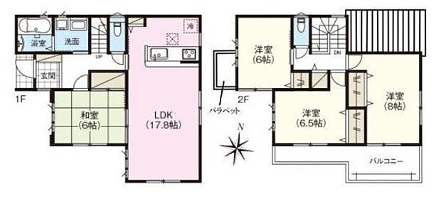 ■広々したLDK17.8帖・4LDKの間取り!大容量の収納など、ご家族のお住まいにピッタリです!