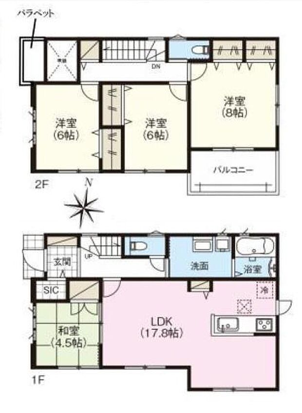 ■広々したLDK17.8帖・4LDK+SICの間取り!大容量の収納など、ご家族のお住まいにピッタリです!
