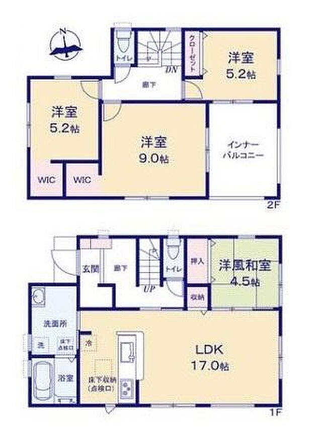 ■広々したLDK約17帖・4LDKの間取り!大容量の収納など、ご家族のお住まいにピッタリです!