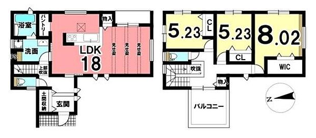 ■広々したLDK約18帖・3LDKの間取り!大容量の収納など、ご家族のお住まいにピッタリです!