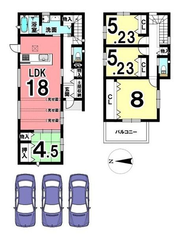 ■広々したリビング18帖・4LDKの間取り!大容量の収納など、ご家族のお住まいにピッタリです!