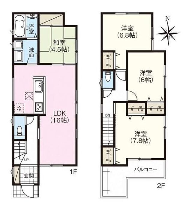 ■広々したリビング約16帖・4LDKの間取り!大容量の収納など、ご家族のお住まいにピッタリです!