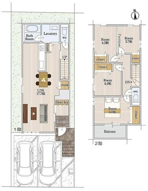 会話が広がるリビングスルー階段設計