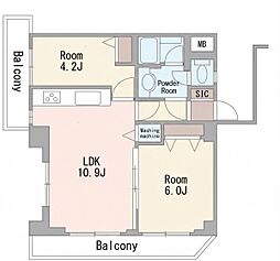 MAC大口コート 2LDKの間取図画像