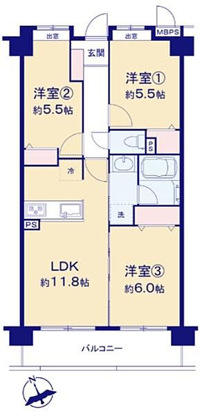 使い勝手の良い3LDKお気軽にお問い合わせください。