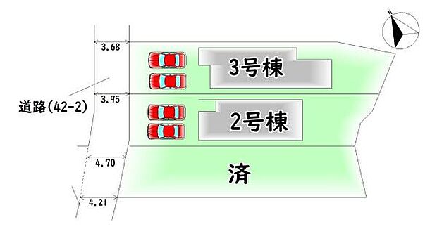 全3棟・カースペース2台分♪