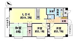 シャルマンフジ堺北 3LDKの間取図画像