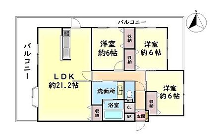 3LDK 間取り