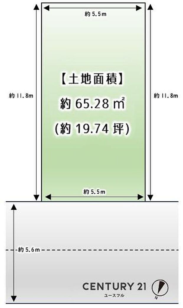 全面道路：幅員約5.65ｍ！前面道路は交通量も少なく、安心してお住まい頂けます!