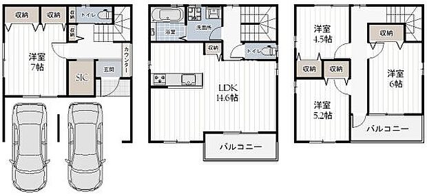 専有面積：107.63平米　間取り:4LDK！