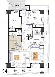 EPOCH河内天美 3SLDKの間取図画像