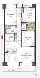 クラウンセゾン深井 2SLDKの間取図画像