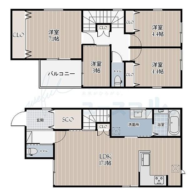 専有面積:93.15平米 間取り:4LDK!