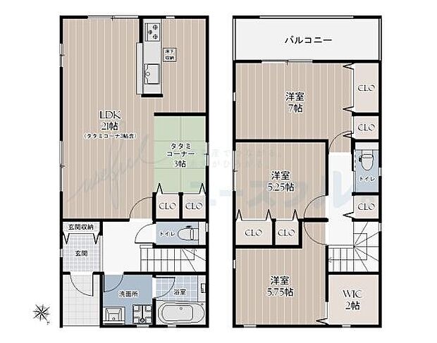 専有面積:104.49平米　間取り:3LDK＋タタミコーナー！