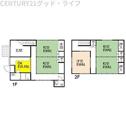 分木北貸家 5DKの間取り