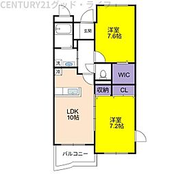サニーヒル 2LDKの間取図画像