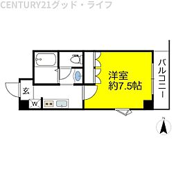 ベルフォーレ 1階1Kの間取り