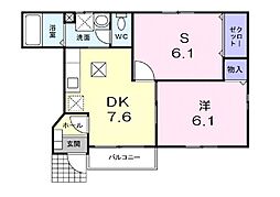 エフインフィニート 1DKの間取図画像