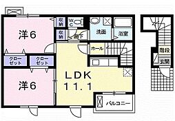 ＨＯＬＹＧＬＩＴＴＥＲ　Ｔ．Ｊ 2階2LDKの間取り