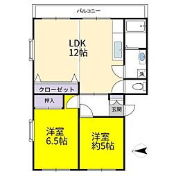 bliss2 1階2LDKの間取り